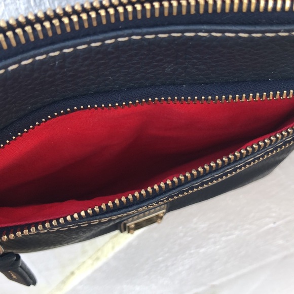 DOONEY & BOURKE Pebble Grain Triple Zip Crossbody Purse Navy - Picture 11 of 15